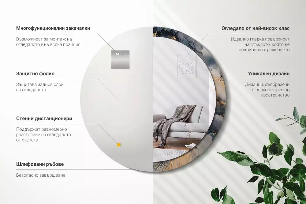 Ronde spiegel met decoratie Abstracte verven