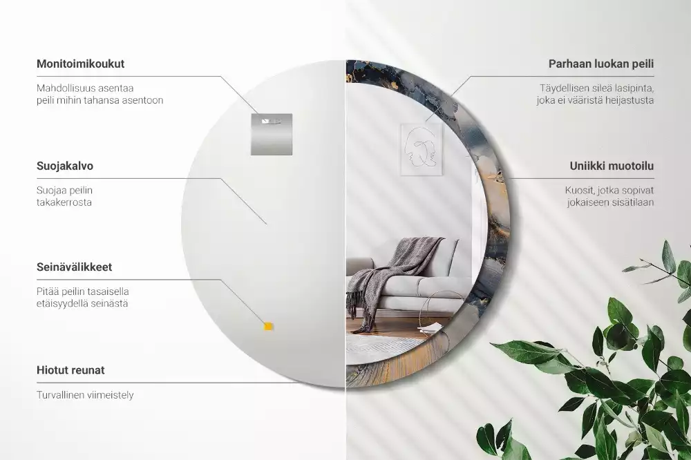 Ronde spiegel met decoratie Abstracte verven