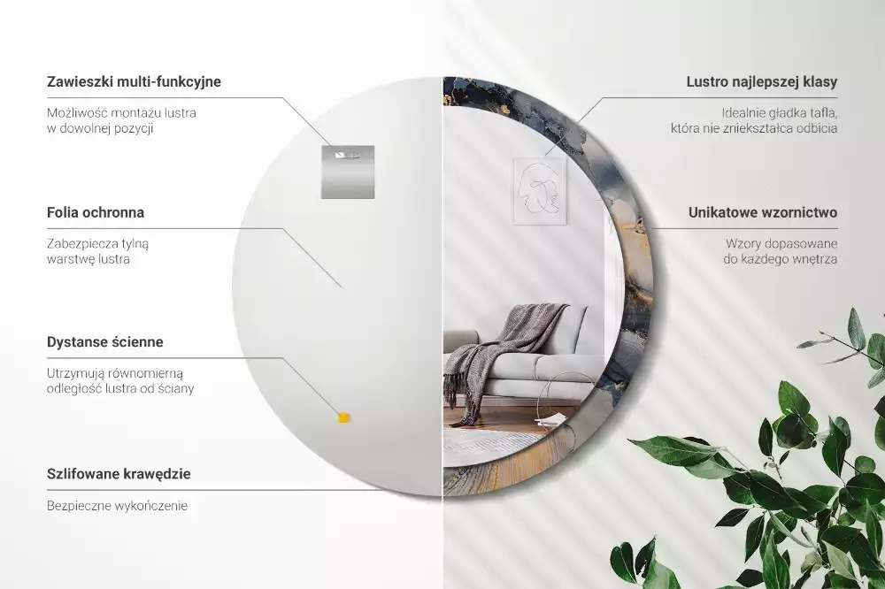 Ronde spiegel met decoratie Abstracte verven