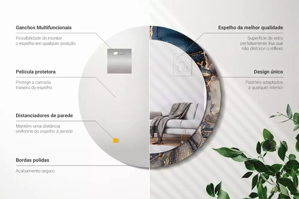 Ronde spiegel met decoratie Abstracte verven