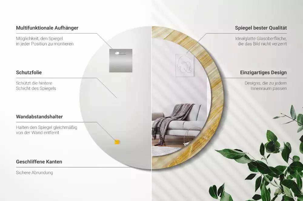 Bedrukte ronde spiegel Abstract patroon