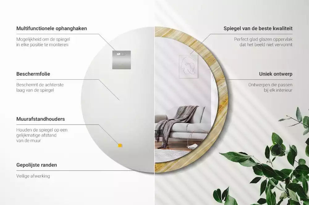 Bedrukte ronde spiegel Abstract patroon