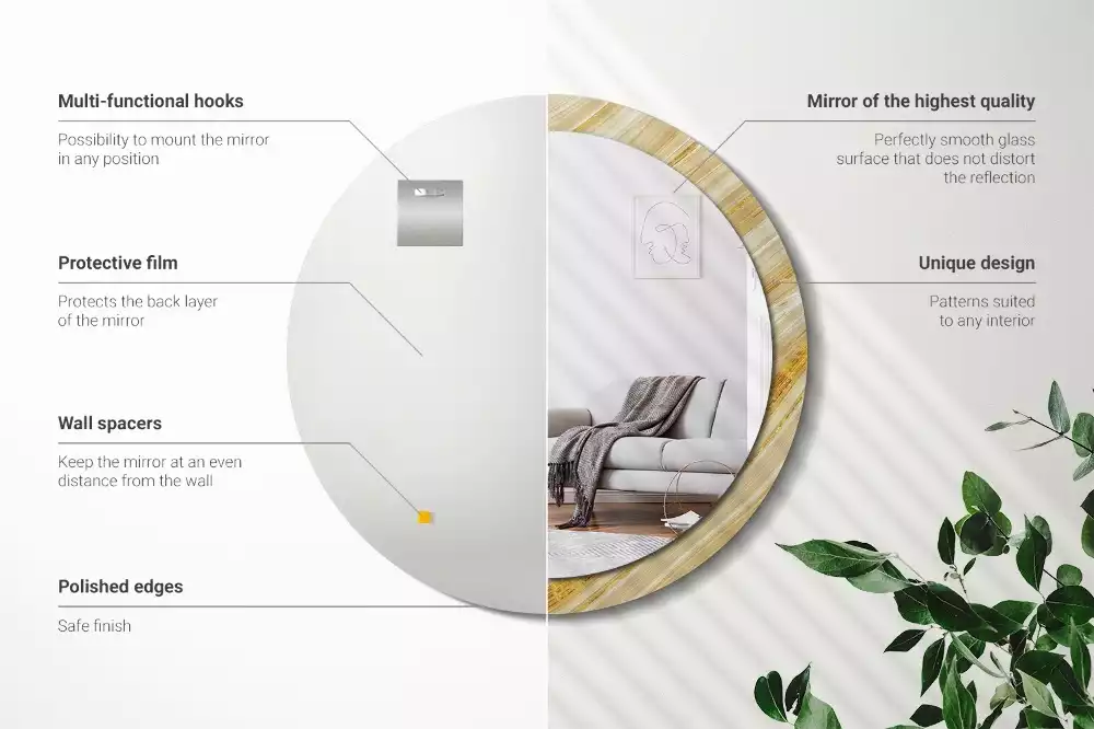 Bedrukte ronde spiegel Abstract patroon