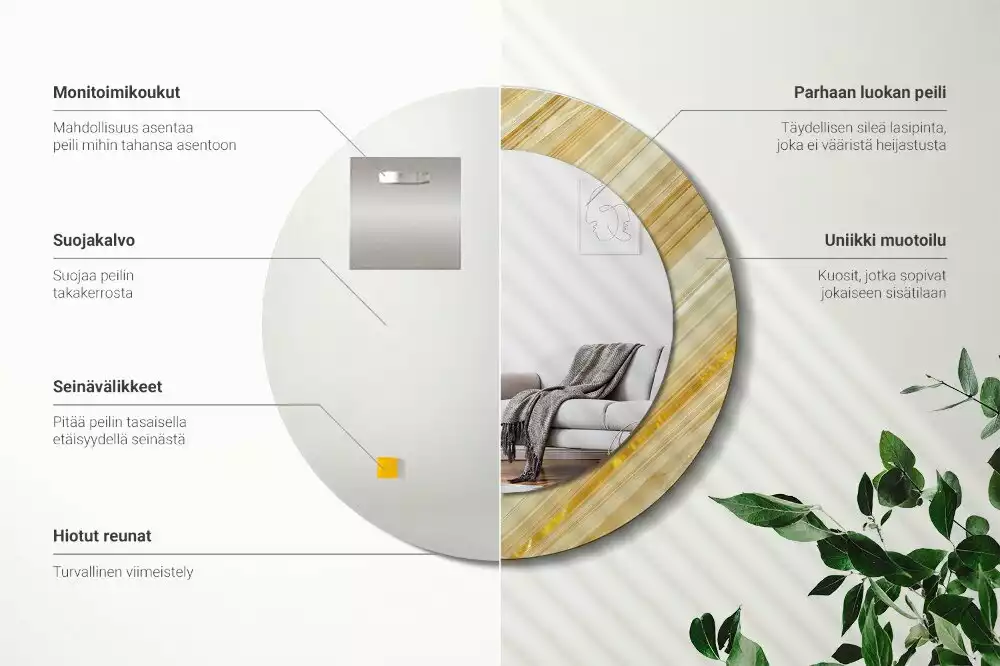 Bedrukte ronde spiegel Abstract patroon