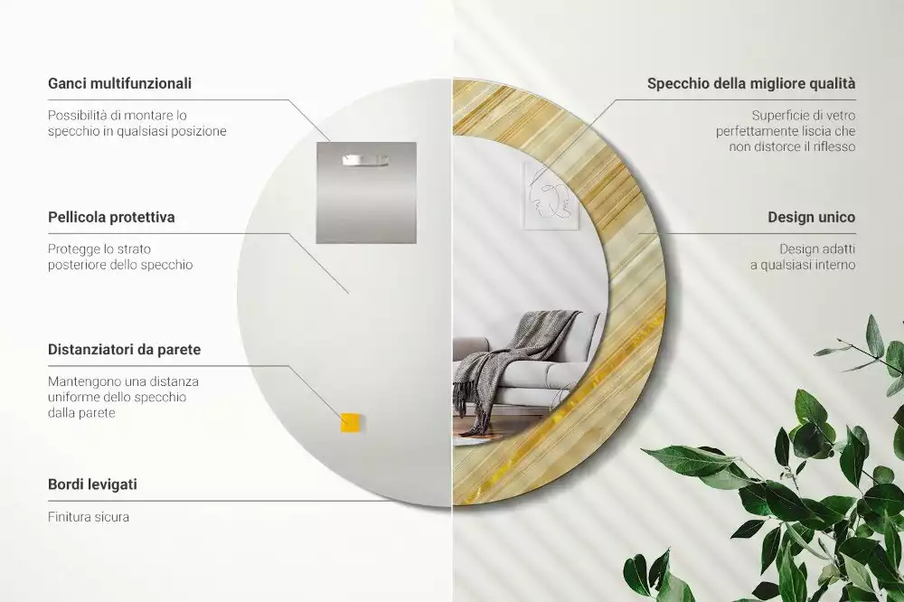 Bedrukte ronde spiegel Abstract patroon