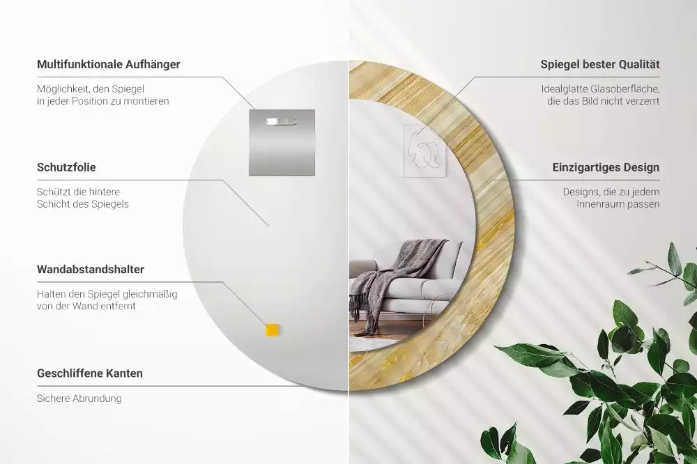 Bedrukte ronde spiegel Abstract patroon