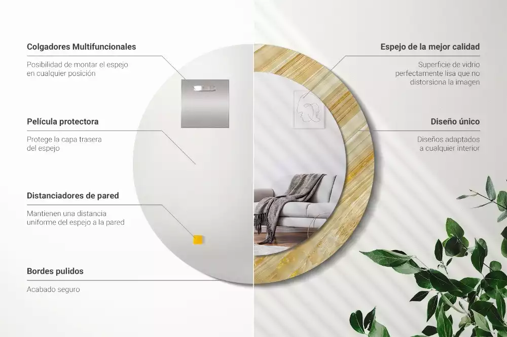 Bedrukte ronde spiegel Abstract patroon