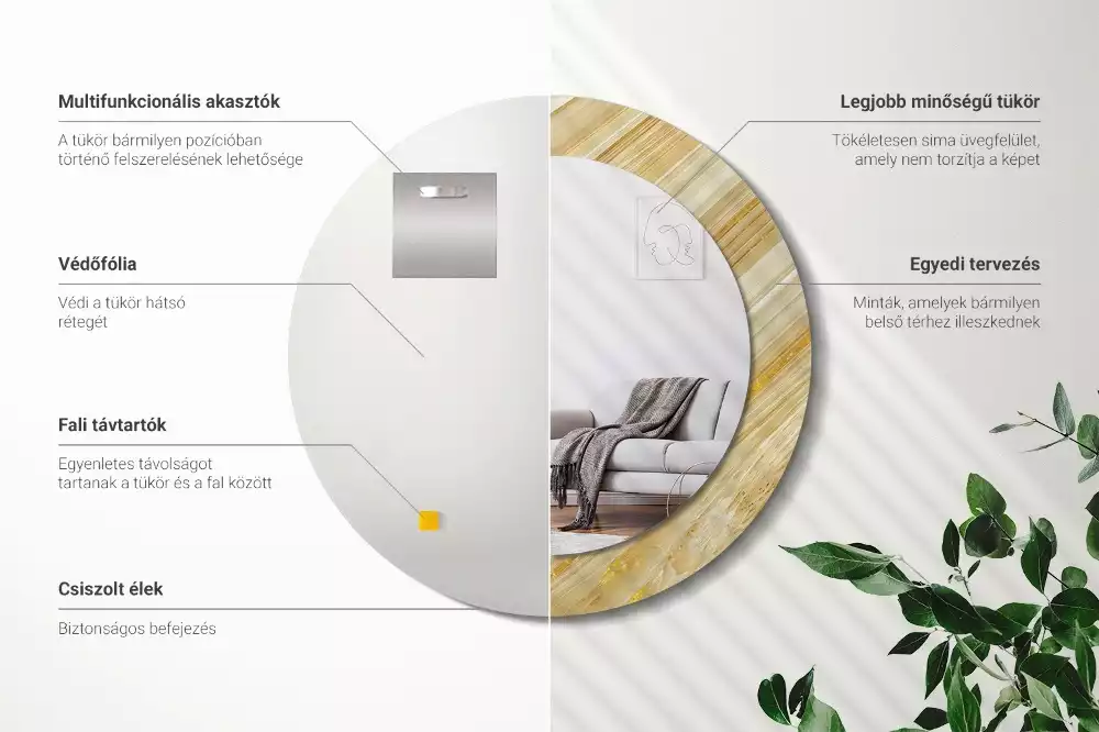 Bedrukte ronde spiegel Abstract patroon