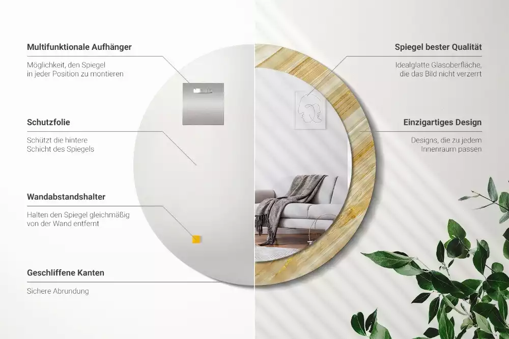 Bedrukte ronde spiegel Abstract patroon