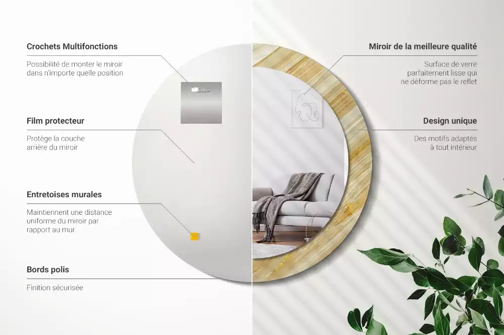 Bedrukte ronde spiegel Abstract patroon