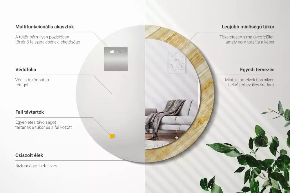 Bedrukte ronde spiegel Abstract patroon