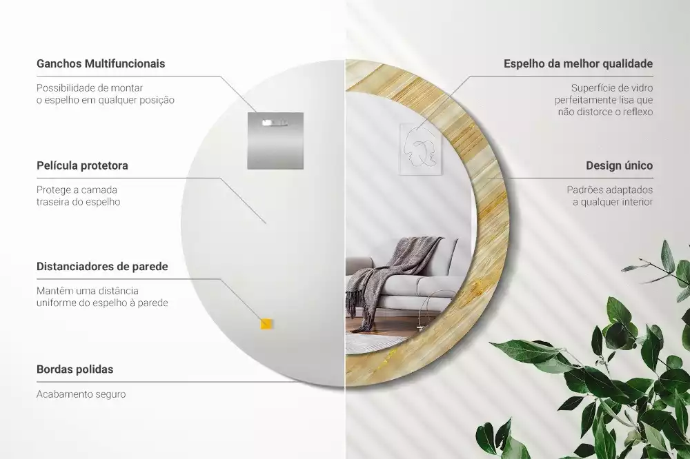 Bedrukte ronde spiegel Abstract patroon