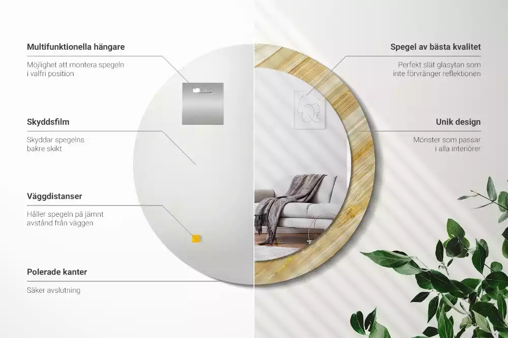 Bedrukte ronde spiegel Abstract patroon