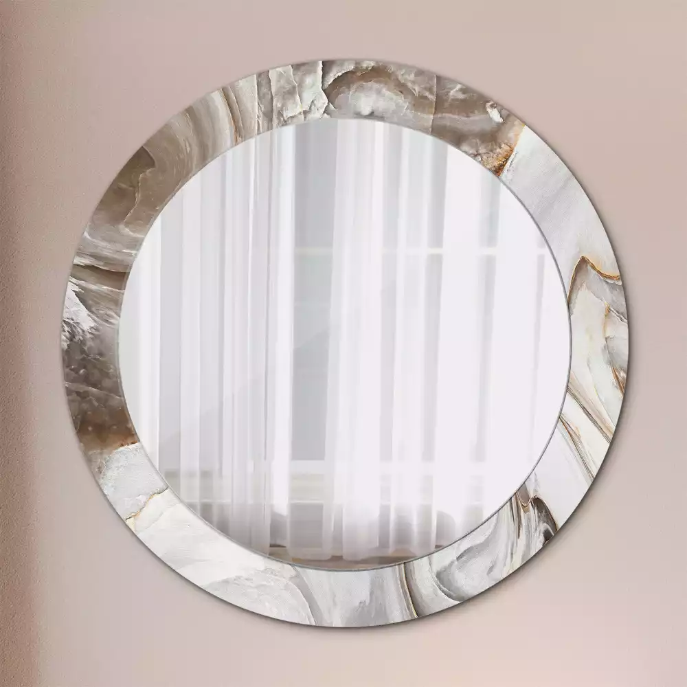 Bedrukte ronde spiegel Licht marmer