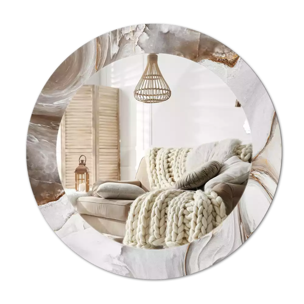 Bedrukte ronde spiegel Licht marmer