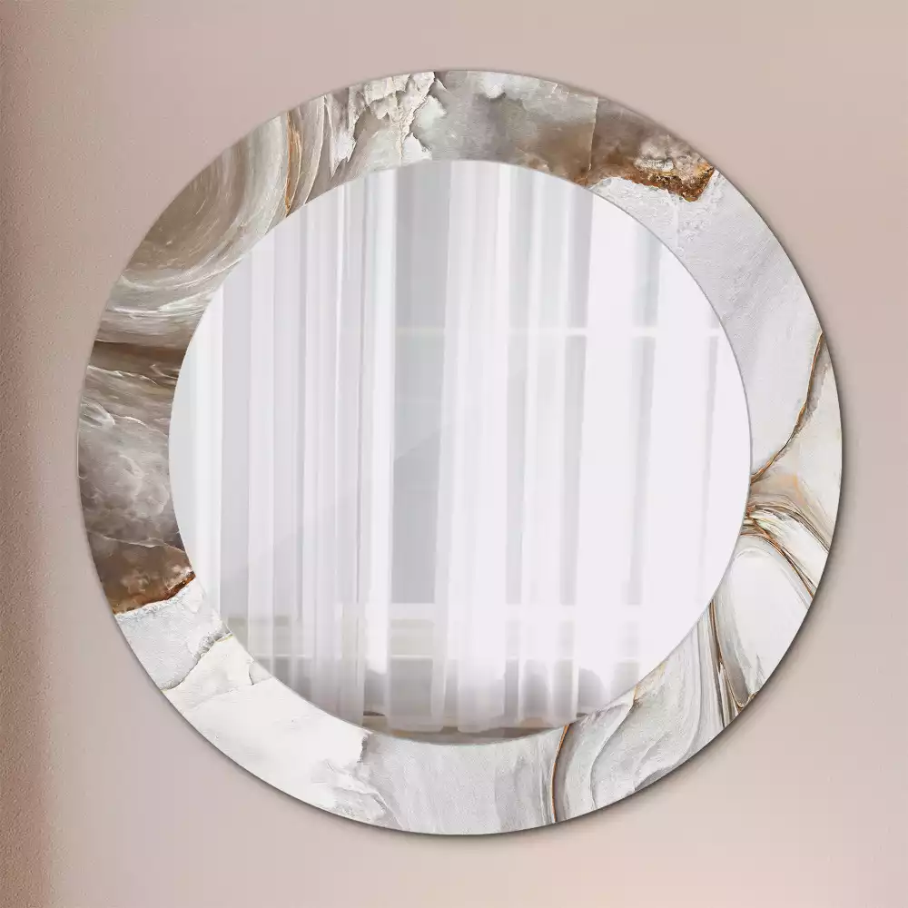 Bedrukte ronde spiegel Licht marmer