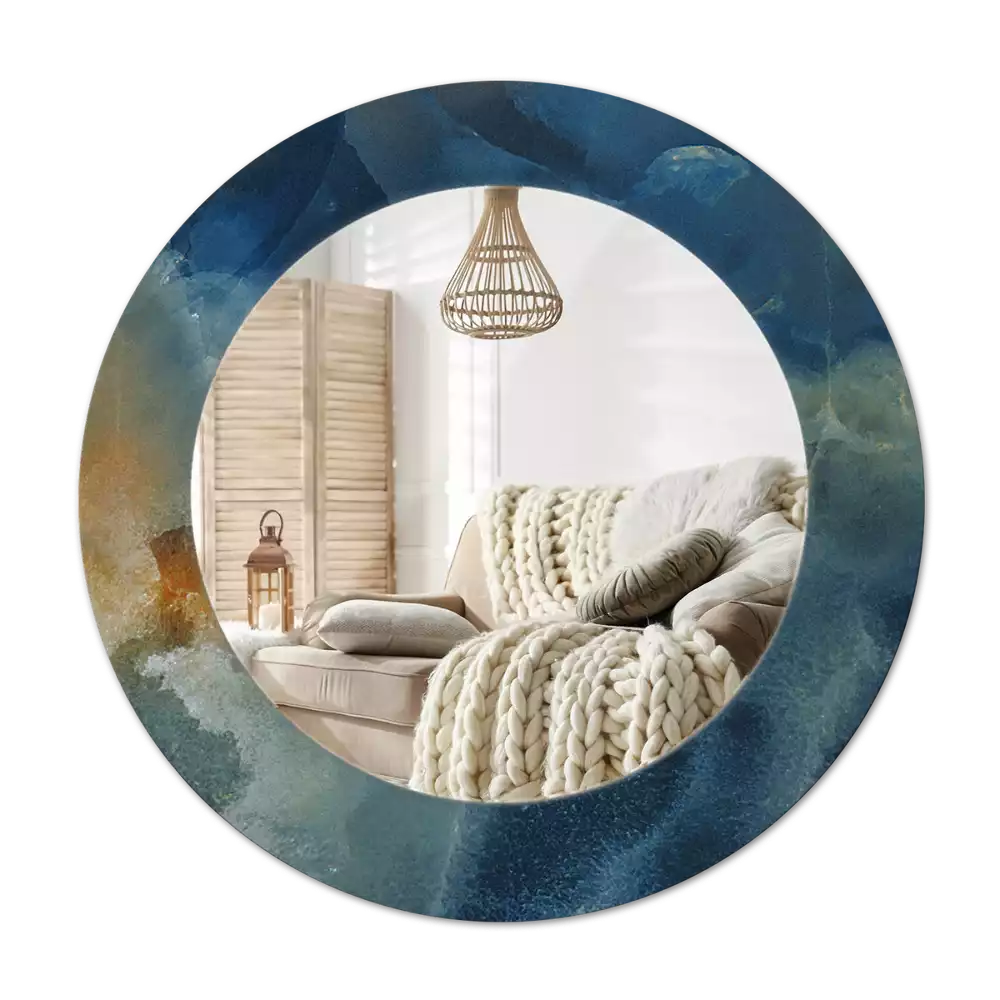 Bedrukte ronde spiegel Onyx marmer