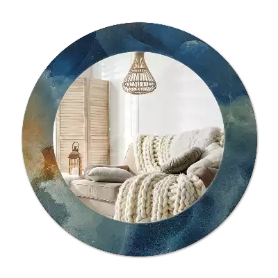 Bedrukte ronde spiegel Onyx marmer