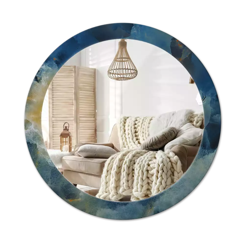 Bedrukte ronde spiegel Onyx marmer