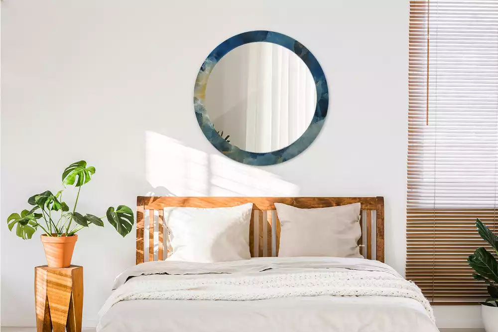 Bedrukte ronde spiegel Onyx marmer