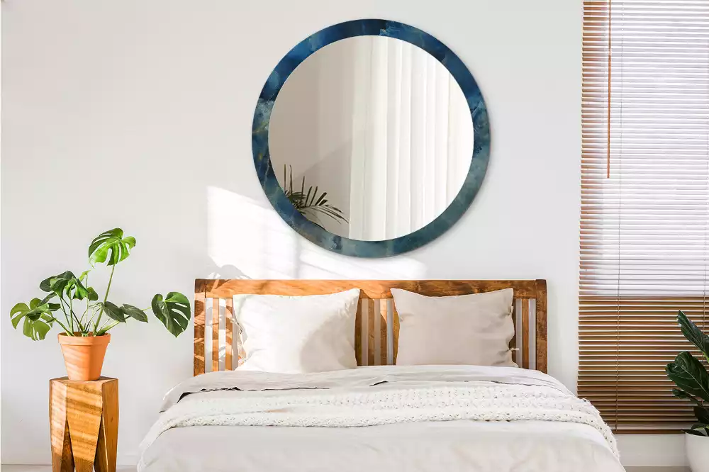 Bedrukte ronde spiegel Onyx marmer