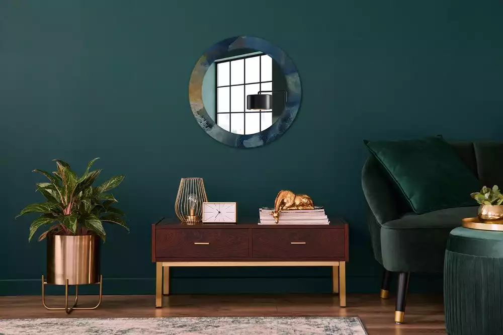 Bedrukte ronde spiegel Onyx marmer