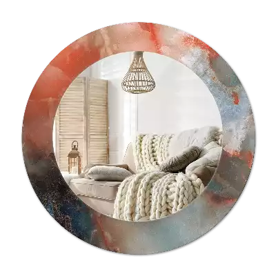 Ronde spiegel met decoratie Onyx marmer