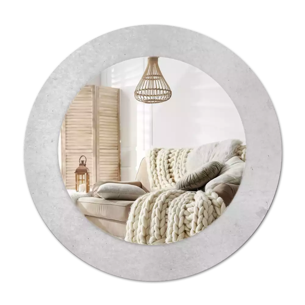 Ronde spiegel met decoratie Betonnen textuur