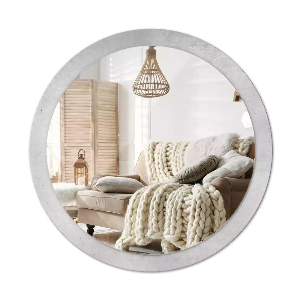 Ronde spiegel met decoratie Betonnen textuur