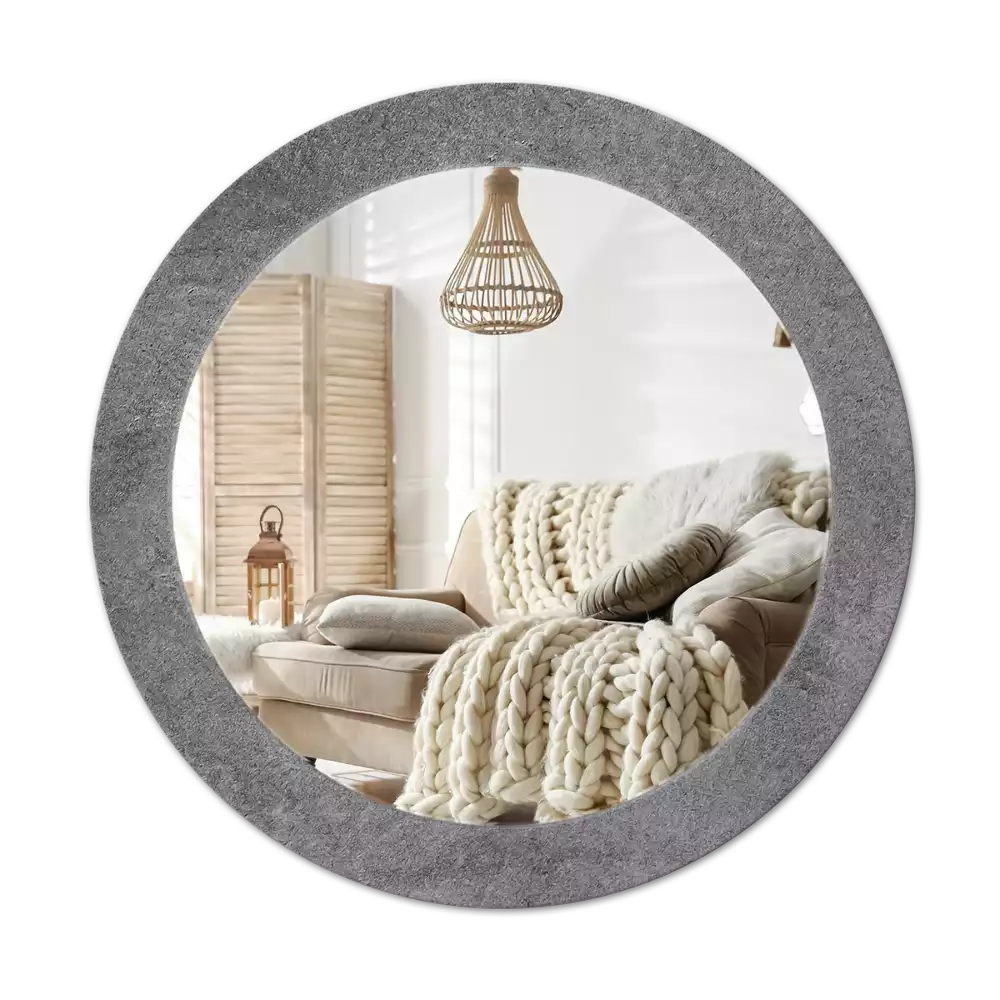 Bedrukte ronde spiegel Betonnen textuur