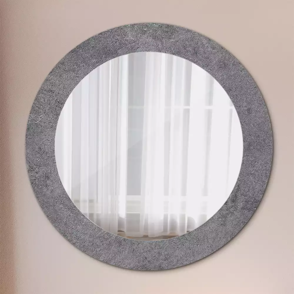 Bedrukte ronde spiegel Betonnen textuur