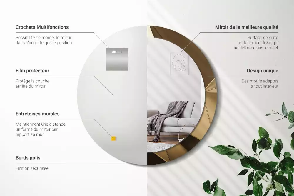 Ronde spiegel met decoratie Moderne abstractie