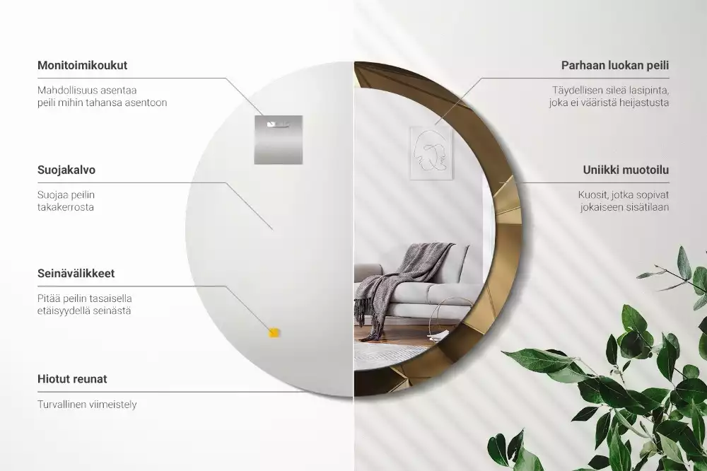 Ronde spiegel met decoratie Moderne abstractie