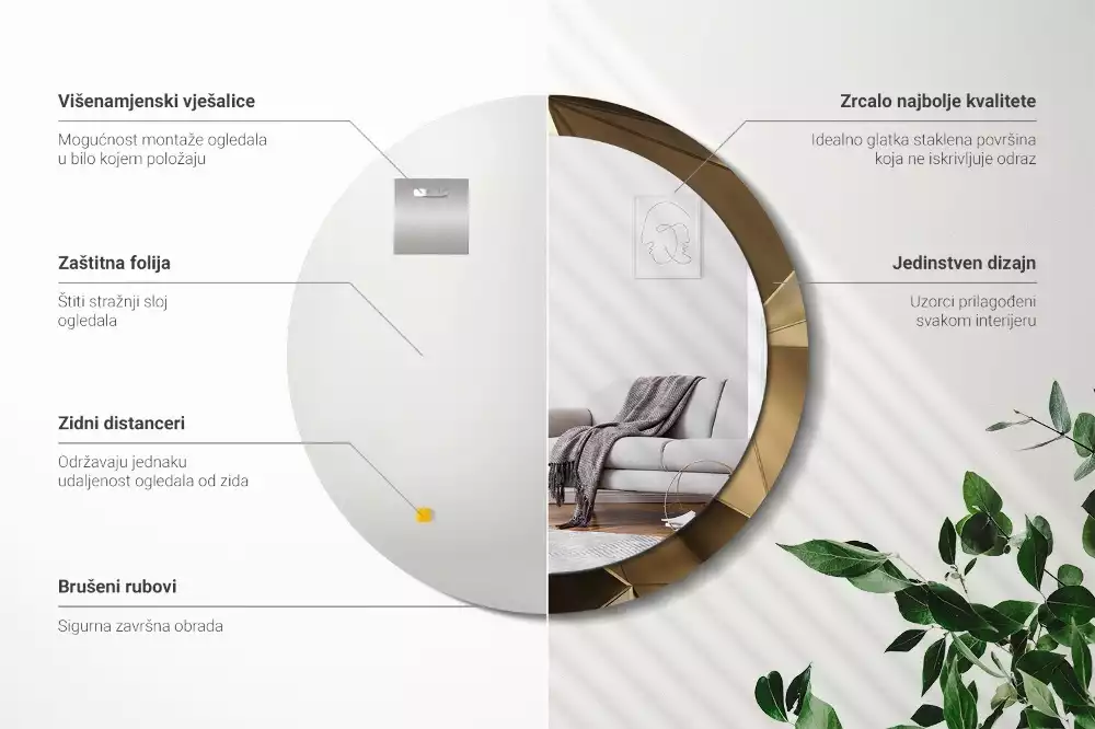 Ronde spiegel met decoratie Moderne abstractie