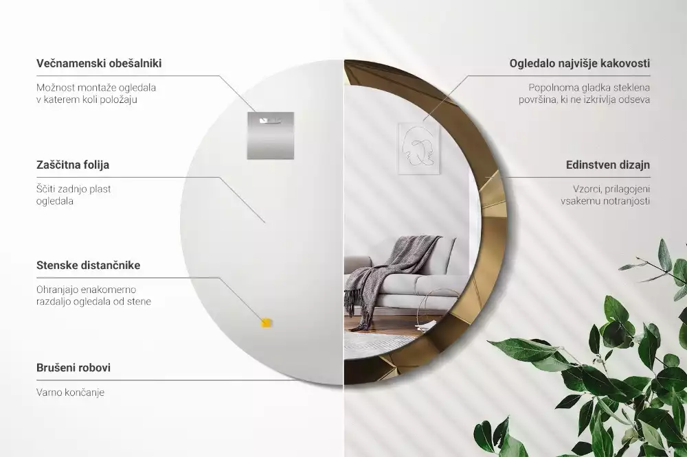 Ronde spiegel met decoratie Moderne abstractie