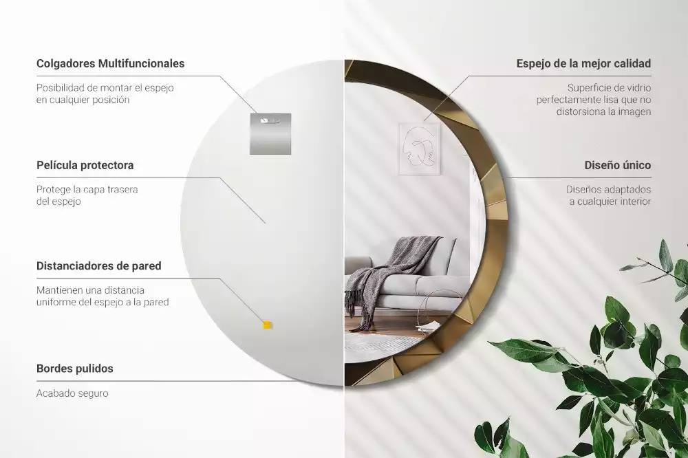 Ronde spiegel met decoratie Moderne abstractie