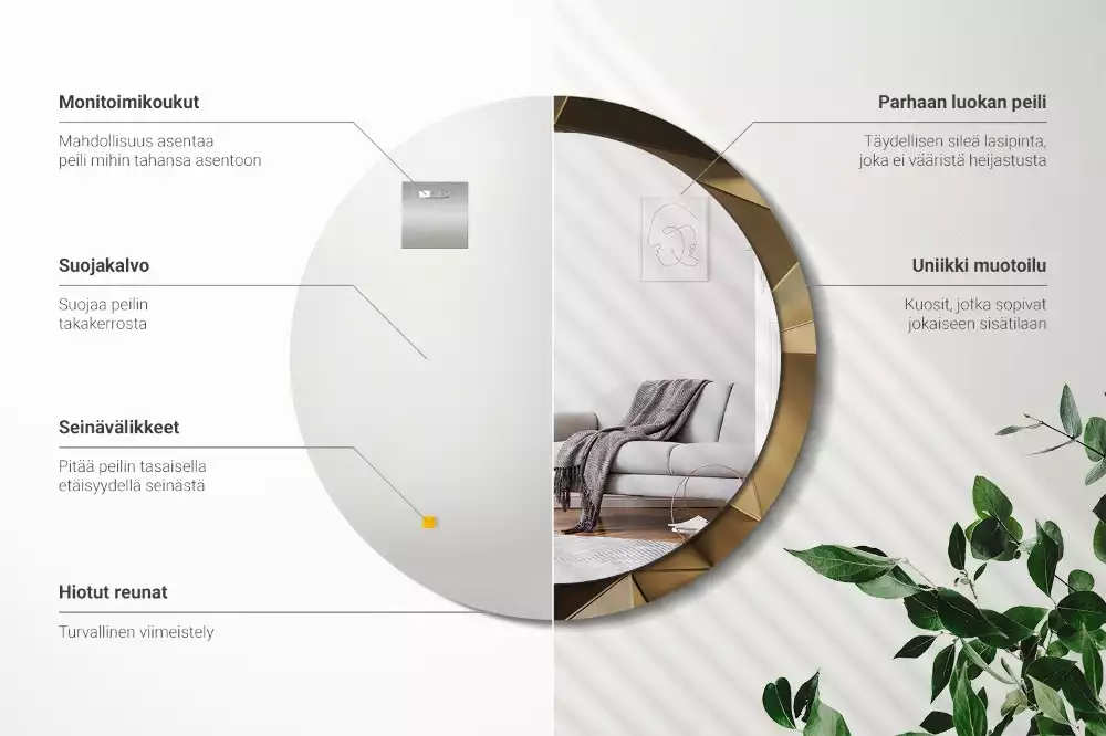 Ronde spiegel met decoratie Moderne abstractie