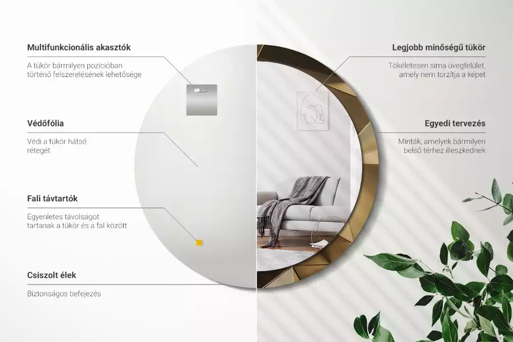 Ronde spiegel met decoratie Moderne abstractie