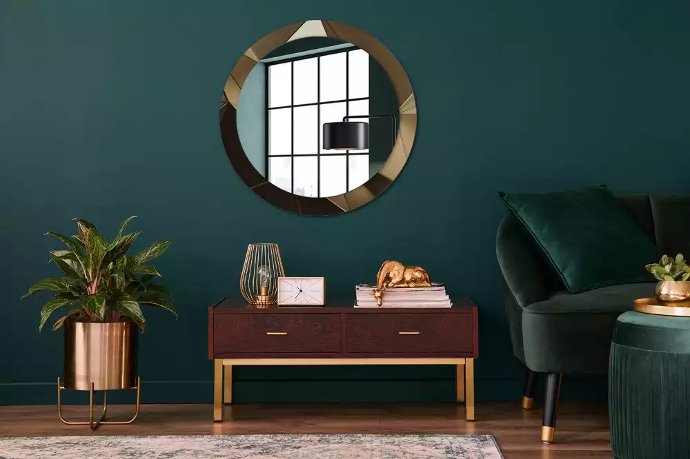 Ronde spiegel met decoratie Moderne abstractie