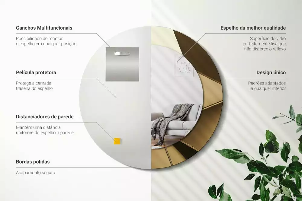 Ronde spiegel met decoratie Moderne abstractie