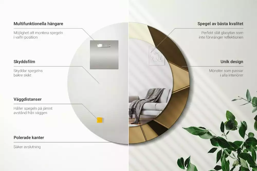 Ronde spiegel met decoratie Moderne abstractie