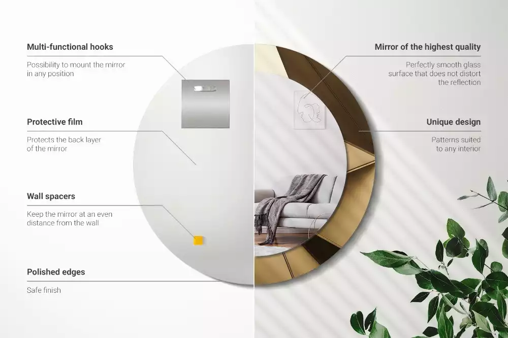 Ronde spiegel met decoratie Moderne abstractie