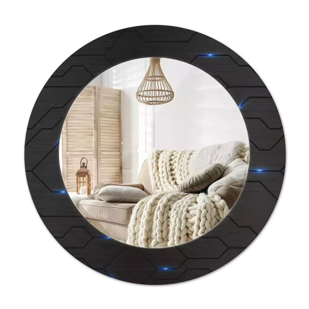 Ronde spiegel met decoratie Futuristische abstractie