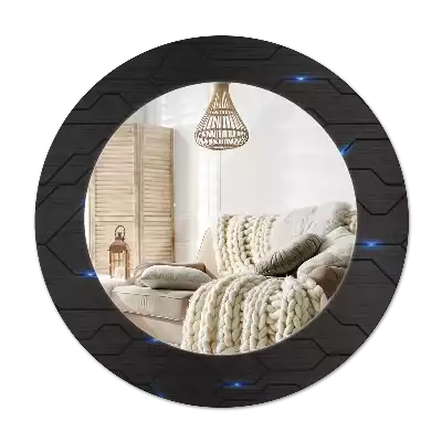 Ronde spiegel met decoratie Futuristische abstractie