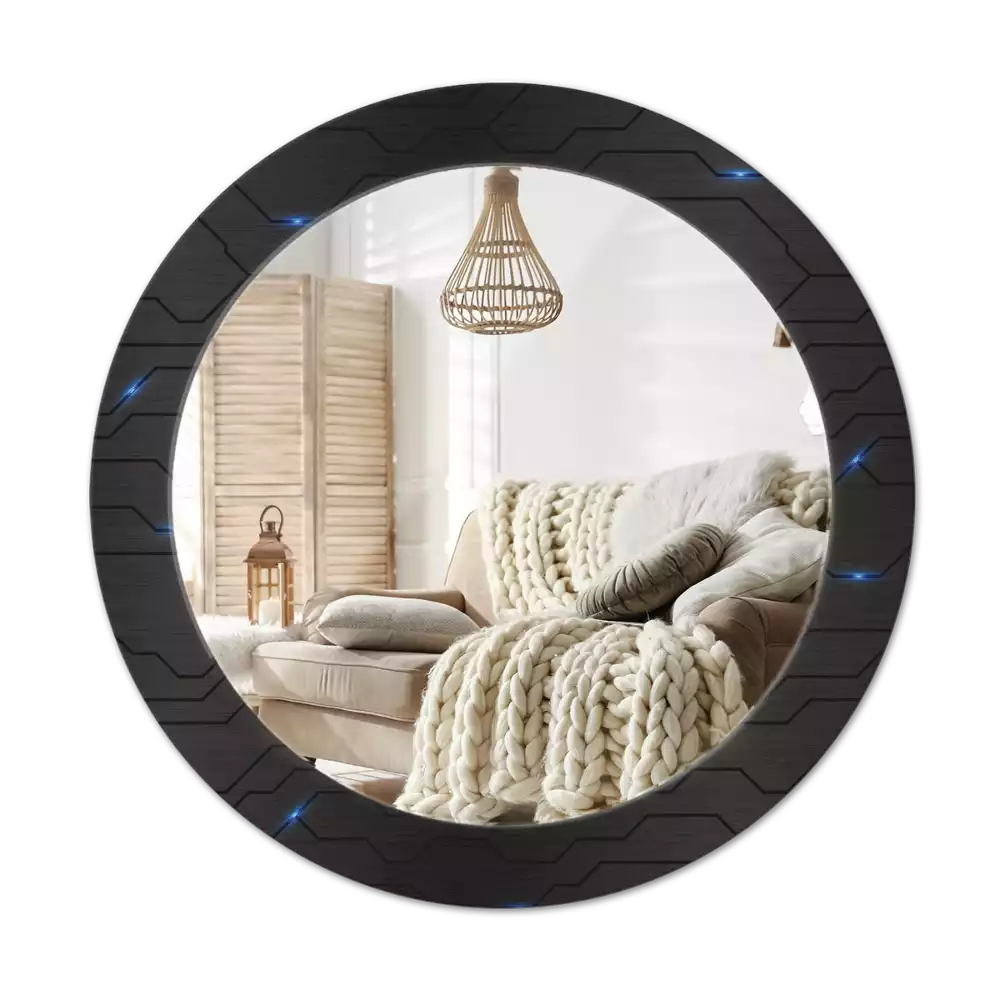 Ronde spiegel met decoratie Futuristische abstractie