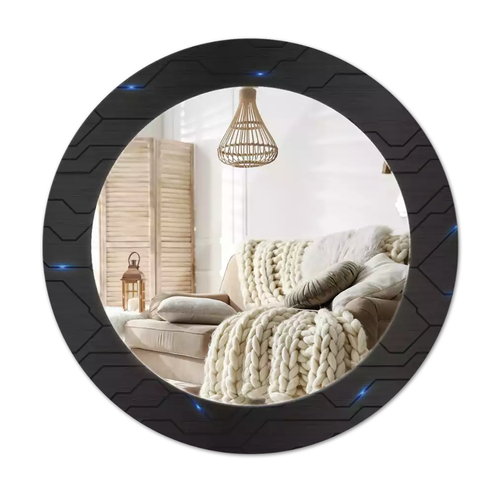 Ronde spiegel met decoratie Futuristische abstractie