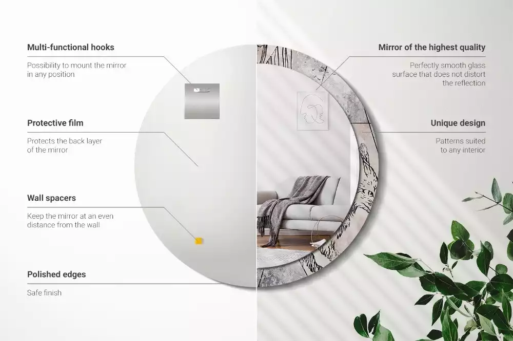 Bedrukte ronde spiegel Abstracte dieren