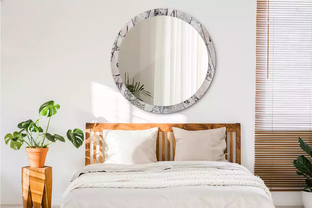 Bedrukte ronde spiegel Abstracte dieren