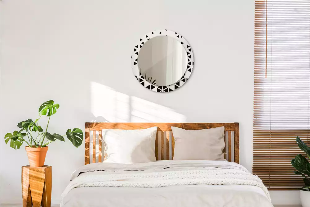 Bedrukte ronde spiegel Geometrische abstractie