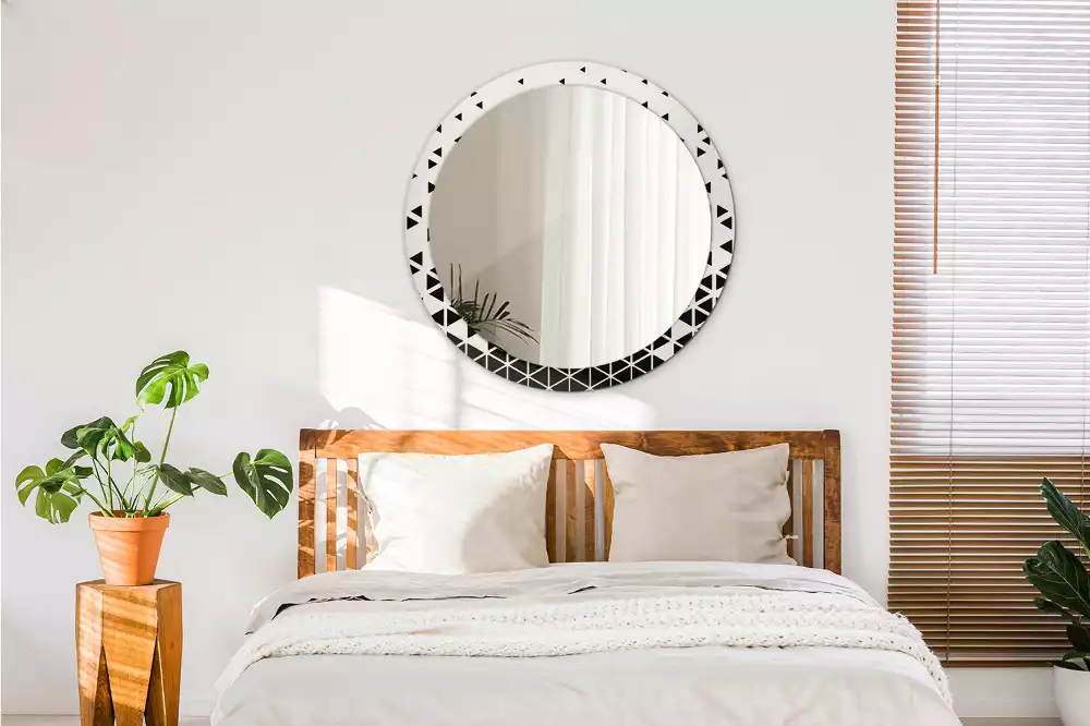 Bedrukte ronde spiegel Geometrische abstractie